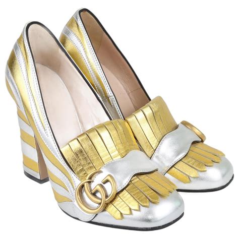 Gucci GG Marmont Zebra Double G Logo Pumps 